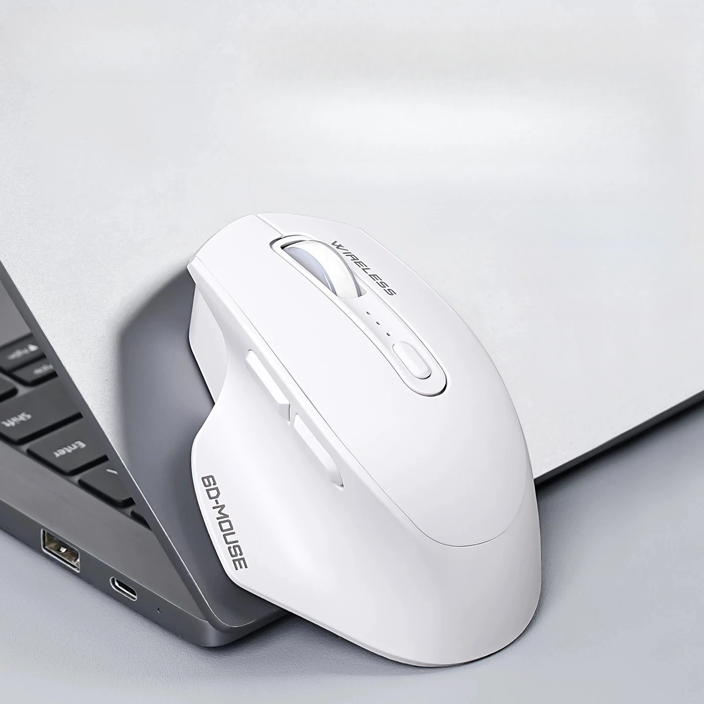 Suitable for APOZ-M05 Wireless Mouse, Vertical Three-mode Silent Ergonomic Rechargeable Bluetooth Upright Mouse for Office Use