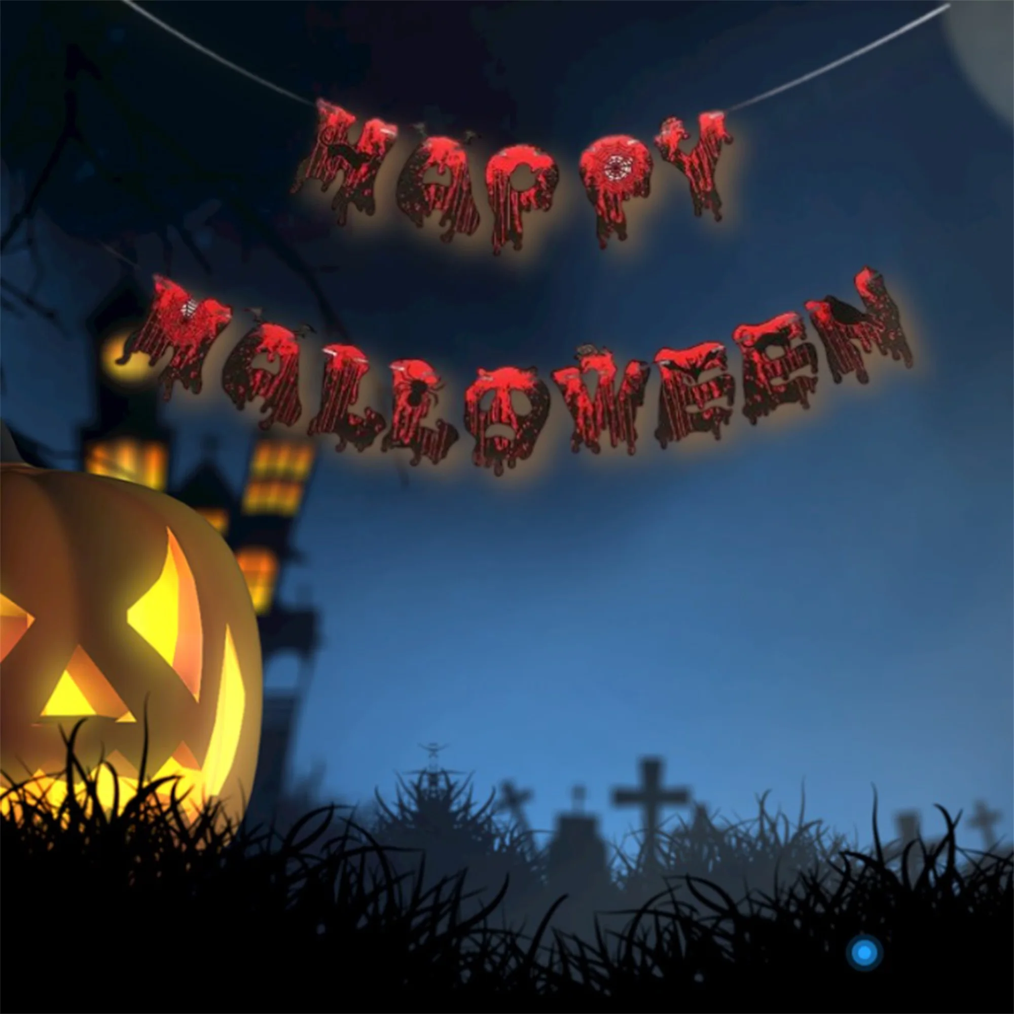 مجموعة لافتات الهالوين المخيفة للمدفأة وديكورات الحائط، علامات تعليق الهالوين السعيدة لحفلات المنزل المسكون