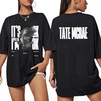 Tate McRae It's Ok I'm Ok Merch T Shirt Mens Women Fashion Harajuku T-shirts Cotton Short Sleeve Oversized T Shirts Streetwear