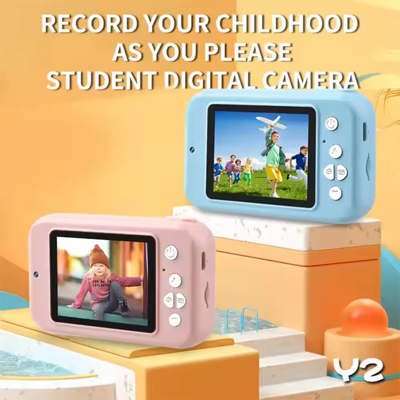 Gifts Toy Mini Camera Children Dual Lens HD 2.4inch Screen Games DV Video Record Kid Cameras Fashion Y2 Hot Sale Digital Camera