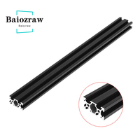 V-slot 2040 Black Anodized Aluminum Profile EU Standard Extrusion 100mm-800mm Linear Rail for CNC 3D Printer DIY Parts 1pcs
