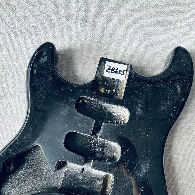 EB655 Left Hand ST Electric Guitar Black Color Custom Pickups+Bridges for ST Guitar Replace and DIY IN Solid Wood with Damages