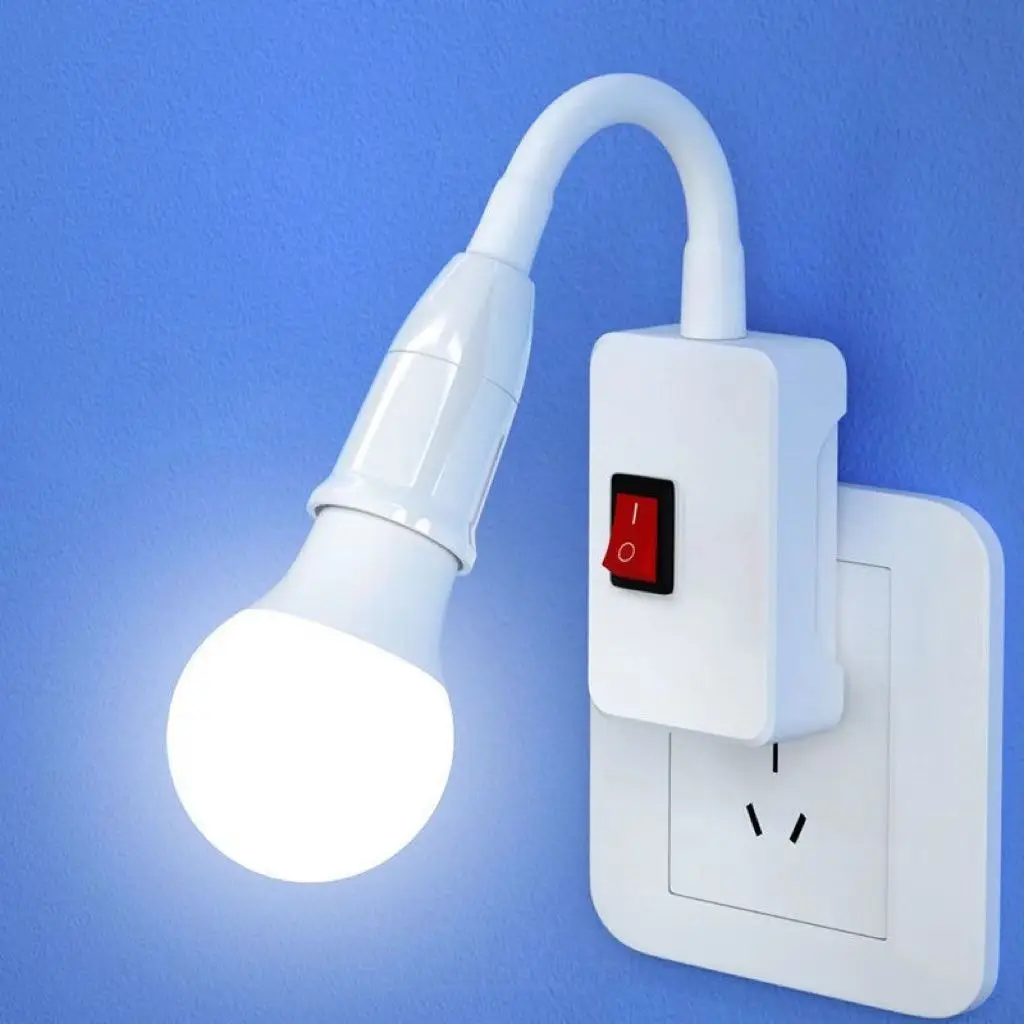 

Plug-in LED Night Light With Switch Super Bright Energy Saving Socket Lamp Bedroom Bedside Wall Home Indoor Lighting