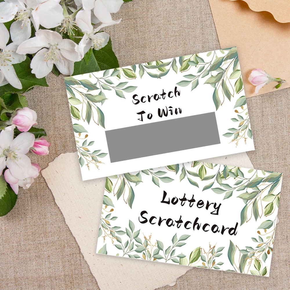 

24 шт. пустые скретч-карты, дизайн свежего естественного ветра, скретч-карты с праздничным сюрпризом 2026 года, украшения для вечеринок, подарочные карты своими руками