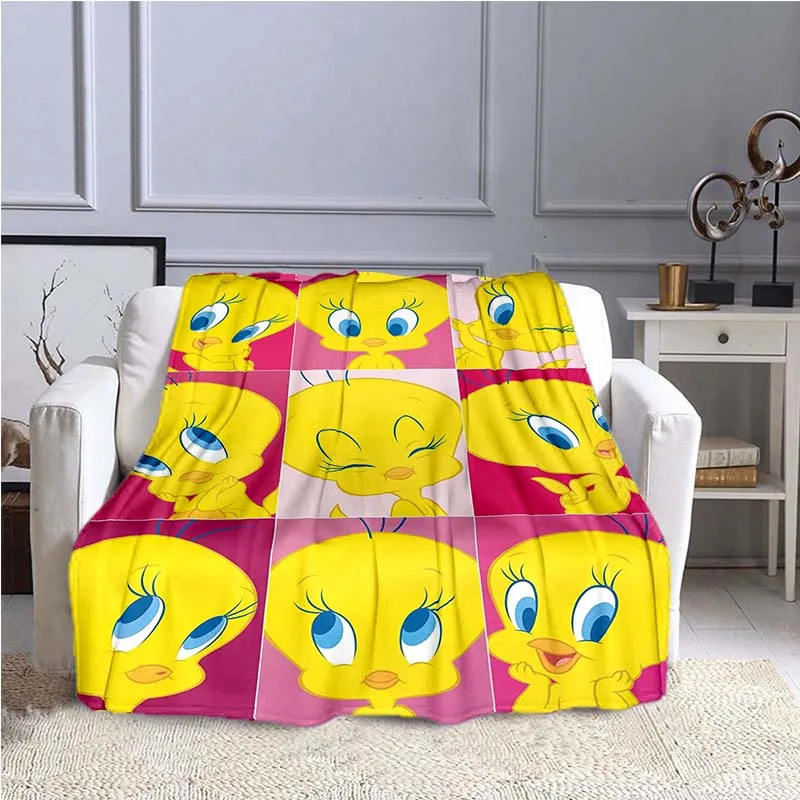 Cartoon cute Cui bird pattern stampa morbida calda coperta sottile flanella portatile confortevole coperta calda coperte per letti