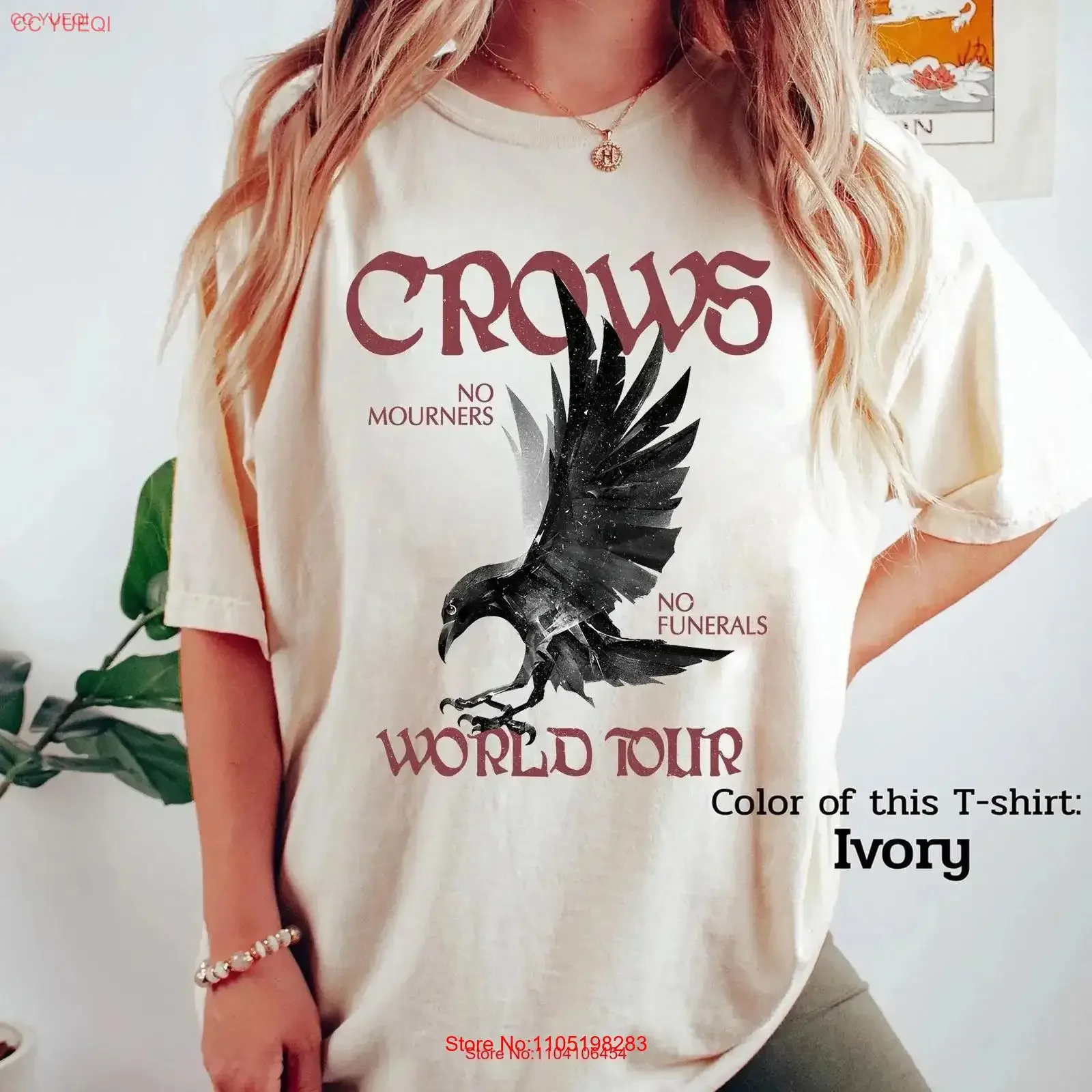 

Футболка Six of Crows с круглым вырезом Ketterdam Crow Club Shadow and Bone No Mourners Funerals, винтажная стираная повседневная футболка