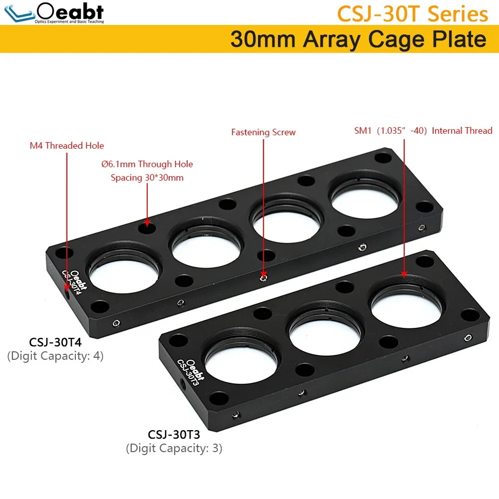 CSJ-30T Series 30mm Array Cage Plate Optical Coaxial System Adapter Plate Cage Adjustment Rack Compatible With Up To 4.5mm Thick