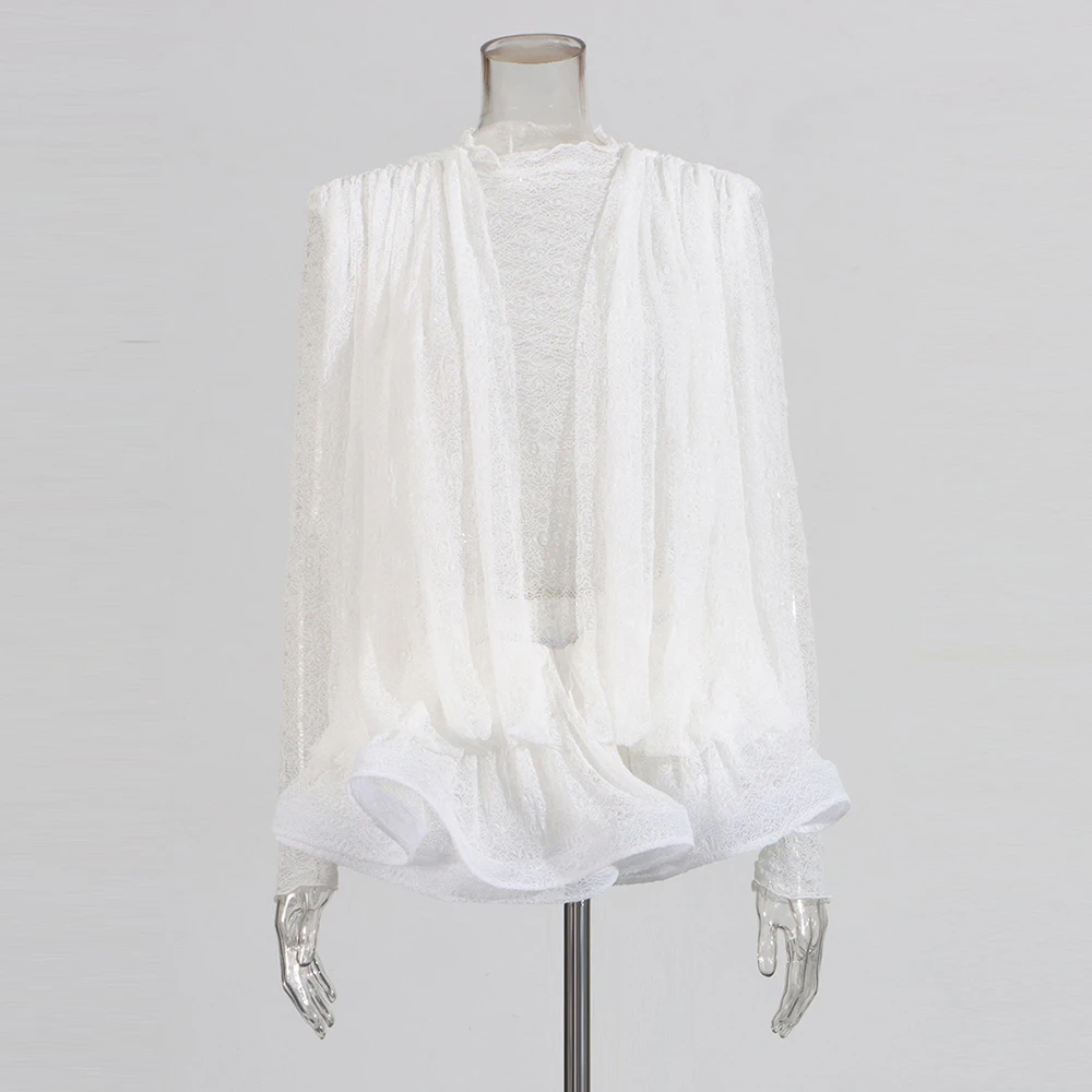 Twotwinstyle sólido solto mini vestidos para mulheres o pescoço manga longa cintura alta temperamento mini vestido feminino estilo de moda