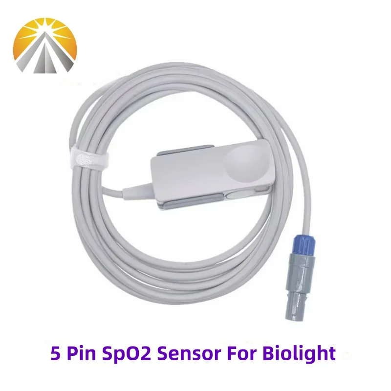 5 Pin For Biolight SpO2 Sensor Digital Tech Adult Finger Pediatric Silicone Neonate Wrap Vet Type M6 M12 Edan Contec CMS6000