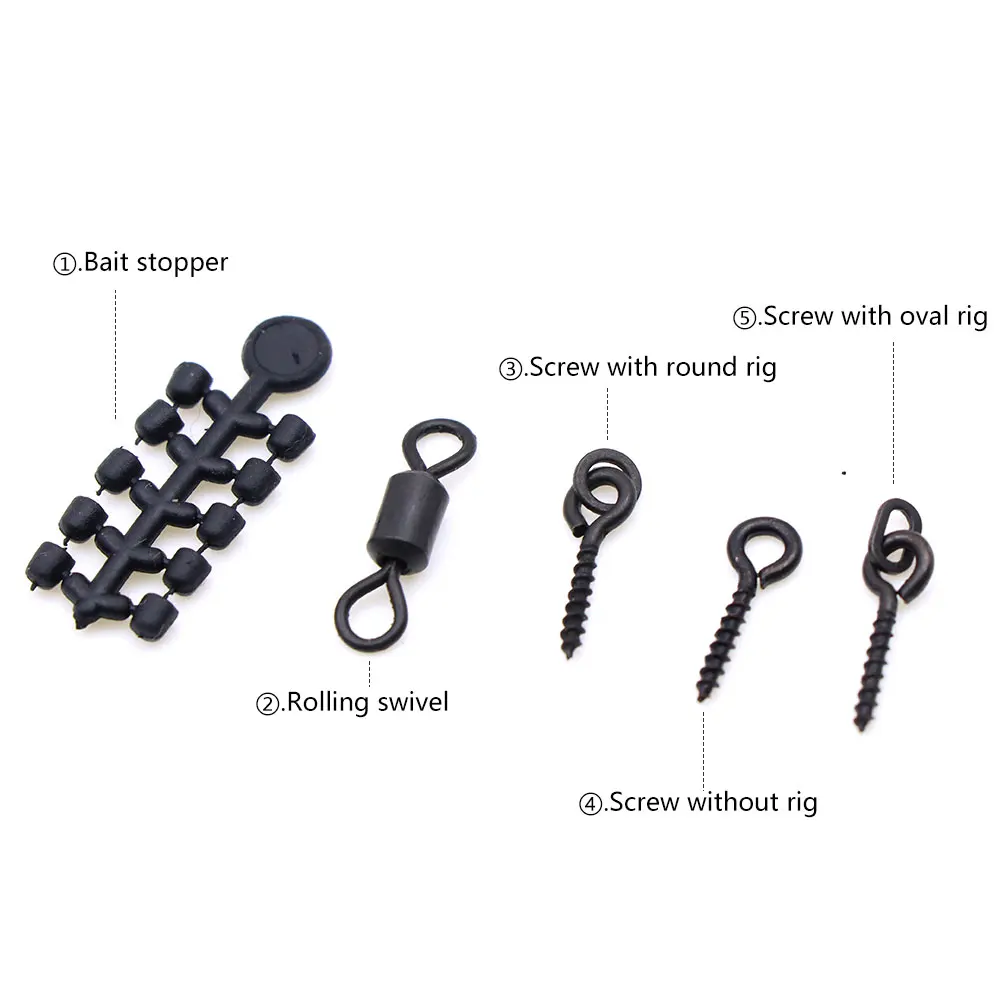 Carp Fishing Accessories Method Feeder Bait Connector Screws For Fishing Ronnie Rig Pop Up Boilie Sting Swivels Fishing Tackle