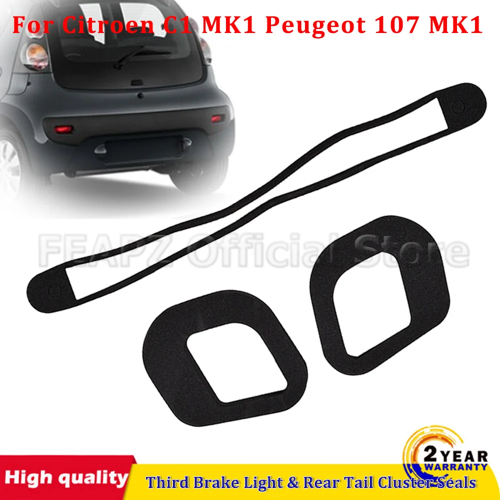 3Pcs Third Brake Light And Rear Tail Cluster Seals Leak Fix Kit For Citroen C1 MK1 Peugeot 107 MK1 2005-2014 Car Accessories