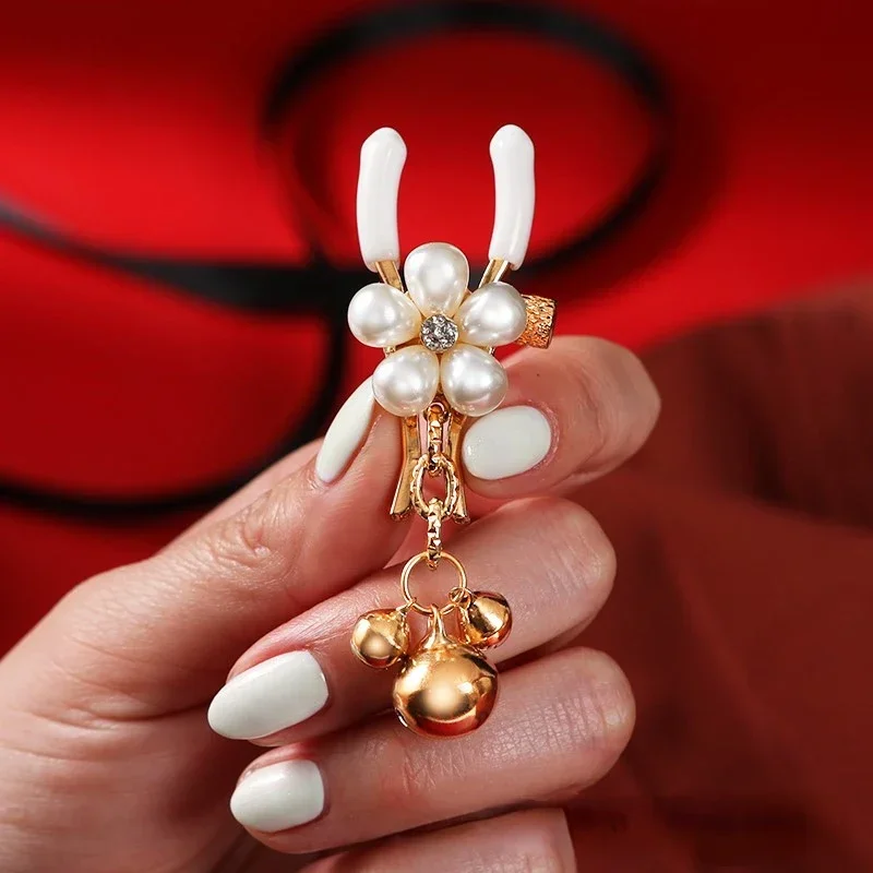 1 زوج أجراس معدنية عبودية الحلمة المشابك سلسلة مقاطع الشفرين BDSM النساء لعب الكبار ألعاب الجنس تحفيز الثدي #1