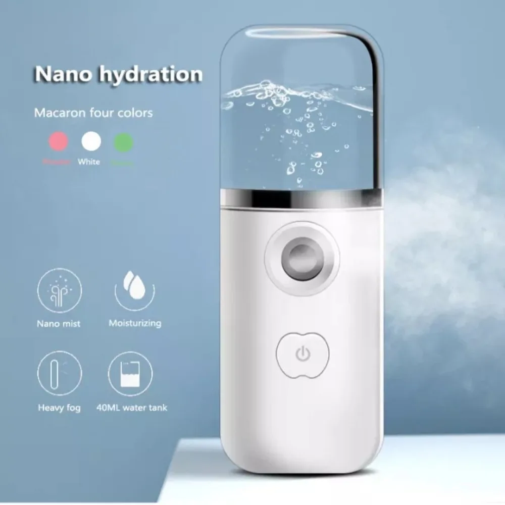 USB Rechargeable Nano Facial Mist Sprayer Humidifier Steamer Moisturizing Beauty Instruments Skin Care Tools 1PC
