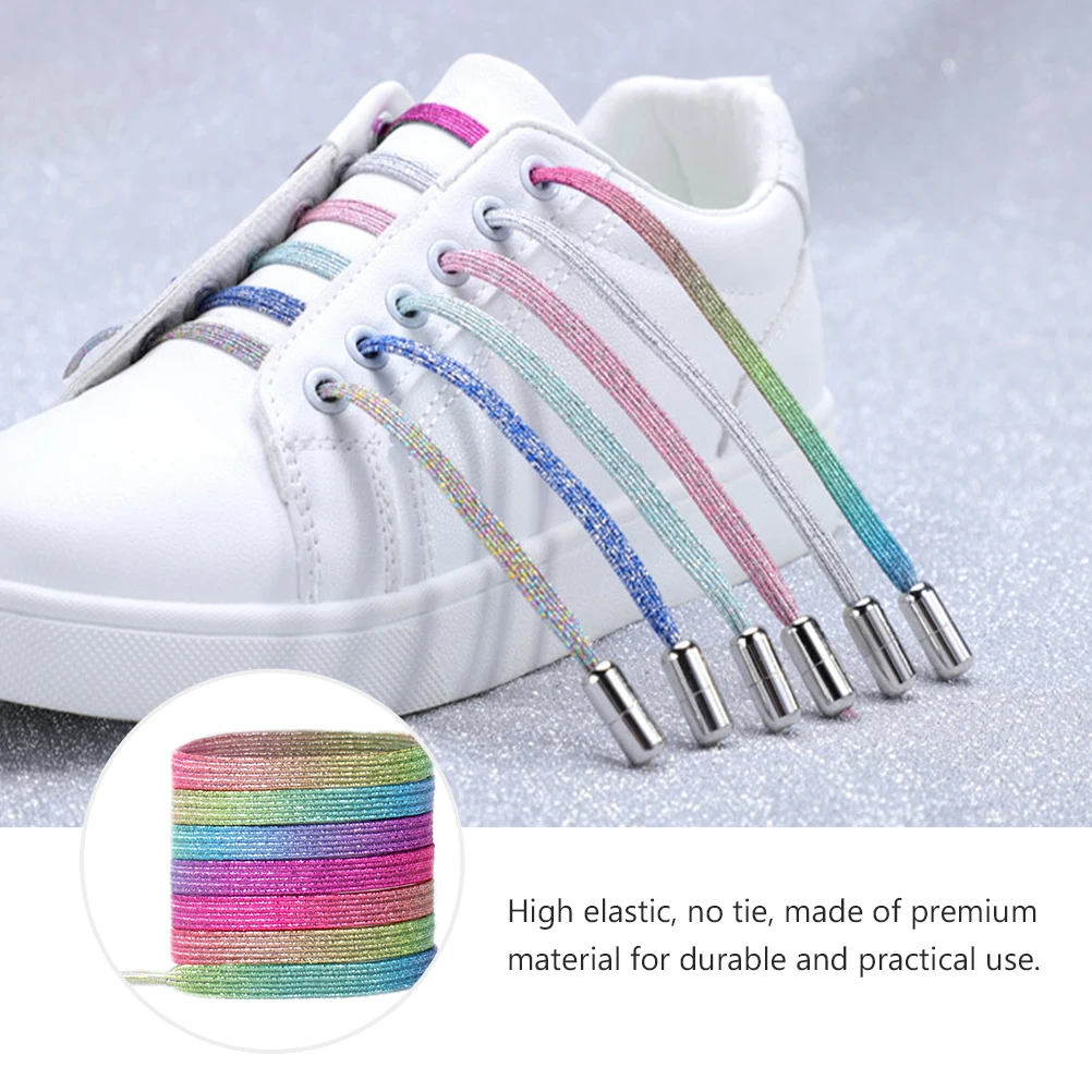 

7 Pairs Elastic Shoelaces Tieless with Lock No for Kids Adults Seniors Pregnant Women Fit Most Lace Up Shoes Durable