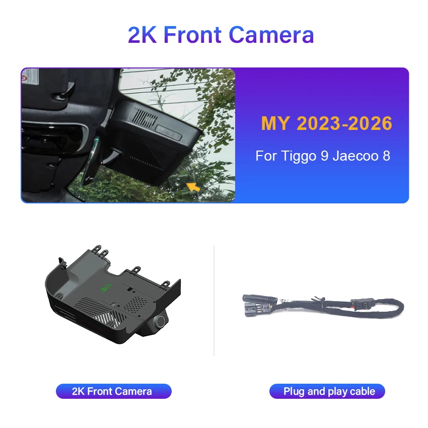 New! Dashcam For Chery Tiggo 9 Jaecoo 8 J8 Chery Fulwin T10 2023-2026 Car Dash Cam Camera DVR Wifl Plug And Play Video Recorder image 3