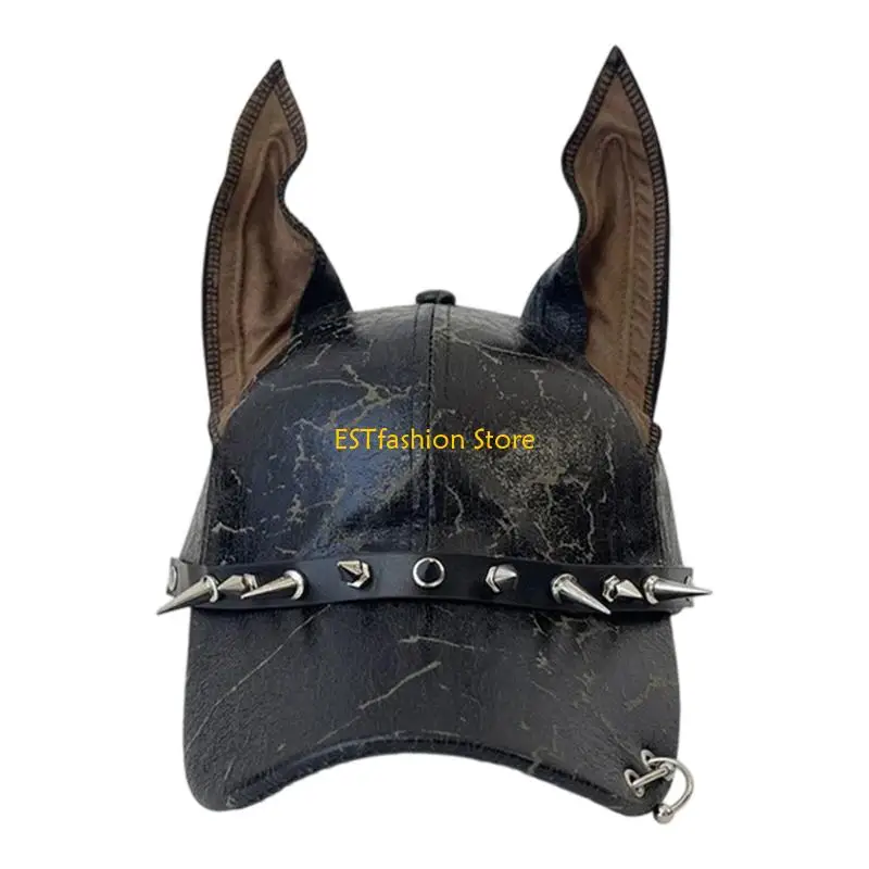 y5gc-traditional-fashion-troubled-baseball-hat-pu-leather-intonation-outsider-dog-ear-casual-streetwear-unisex-hat