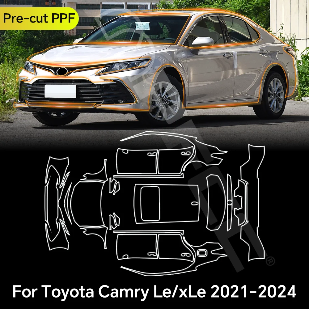 

For Toyota Camry LE XLE 2021-2024 TPU Paint Protection Film Clear Bra Car Body Anti-Scratch Pre-cut PPF Resistant Invisible Kiit
