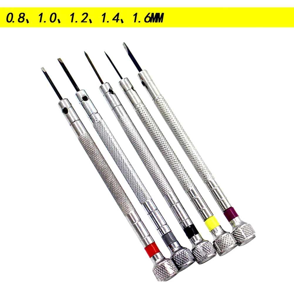 High Carbon Steel 0.6mm-2.0mm Watchmakers Precision Screwdrivers Watch Glasses Flat Blade Small Accessories Repair Screwer Tools