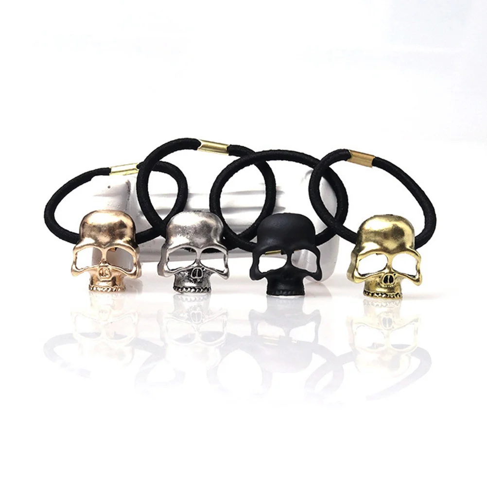 

4pcs Skull Hair Ring Accessories for Halloween Party Festival Creative Gift Durable Premium Headband Hair Decoration