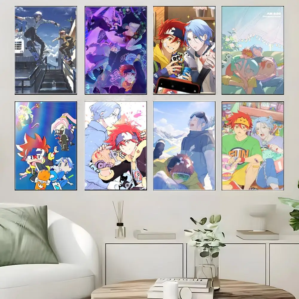 Skateboarding Anime S-Sk8 The Infinity Poster  Self-adhesive Art Waterproof Paper Sticker Coffee House Bar Room Wall Decor