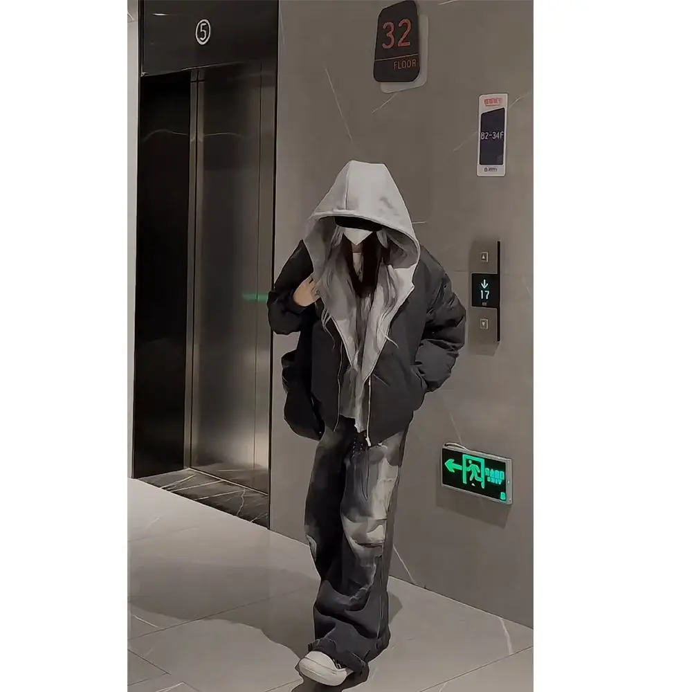 

American retro high street spicy girls' cotton clothes winter trendy women's thick cold proof cotton jacket bread jacket