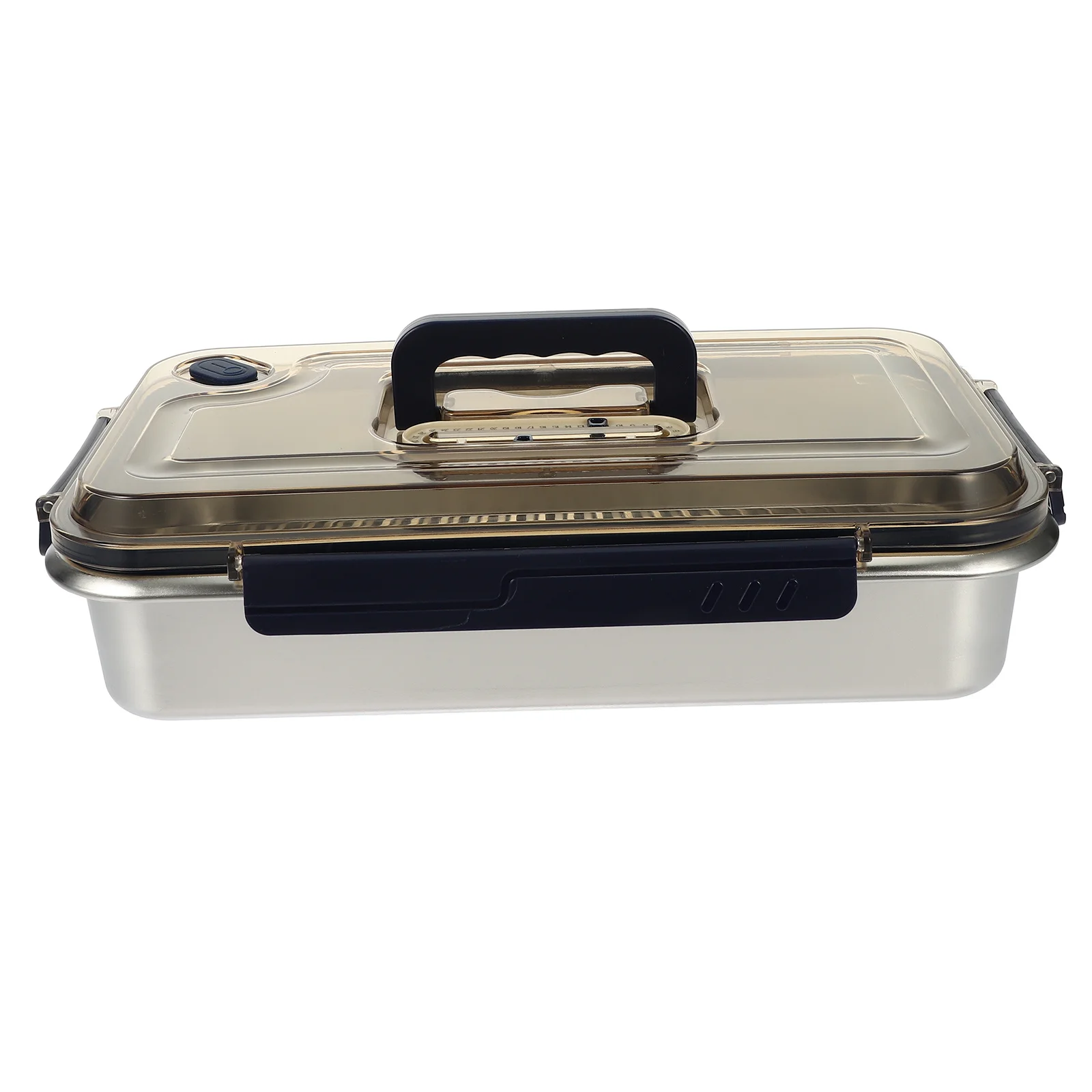 

Stainless Steel Food Preservation Box Crisper Box Date Dial Lid Sealed Container Stackable Refrigerator Freezer Kitchen