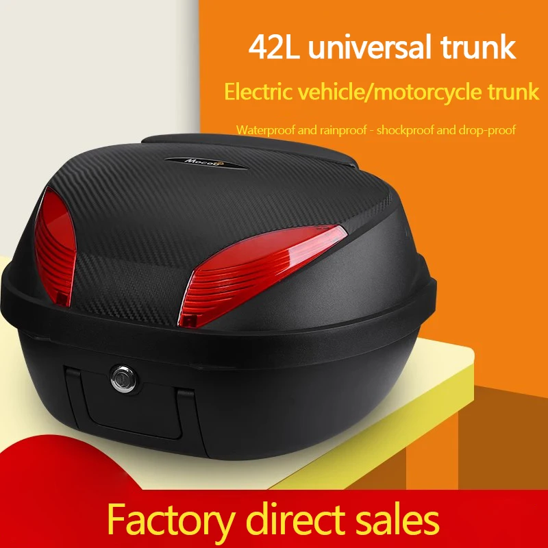 

Motorcycle trunk, 42-liter large-capacity trunk, scooter, electric bike suitcase, large universal box, detachable
