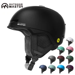 Capacete de esqui OutdoorMaster MIPS, capacete de snowboard para homens, mulheres e jovens, capacete de neve com 8 aberturas ajustáveis, escudo de PC e espuma EPS