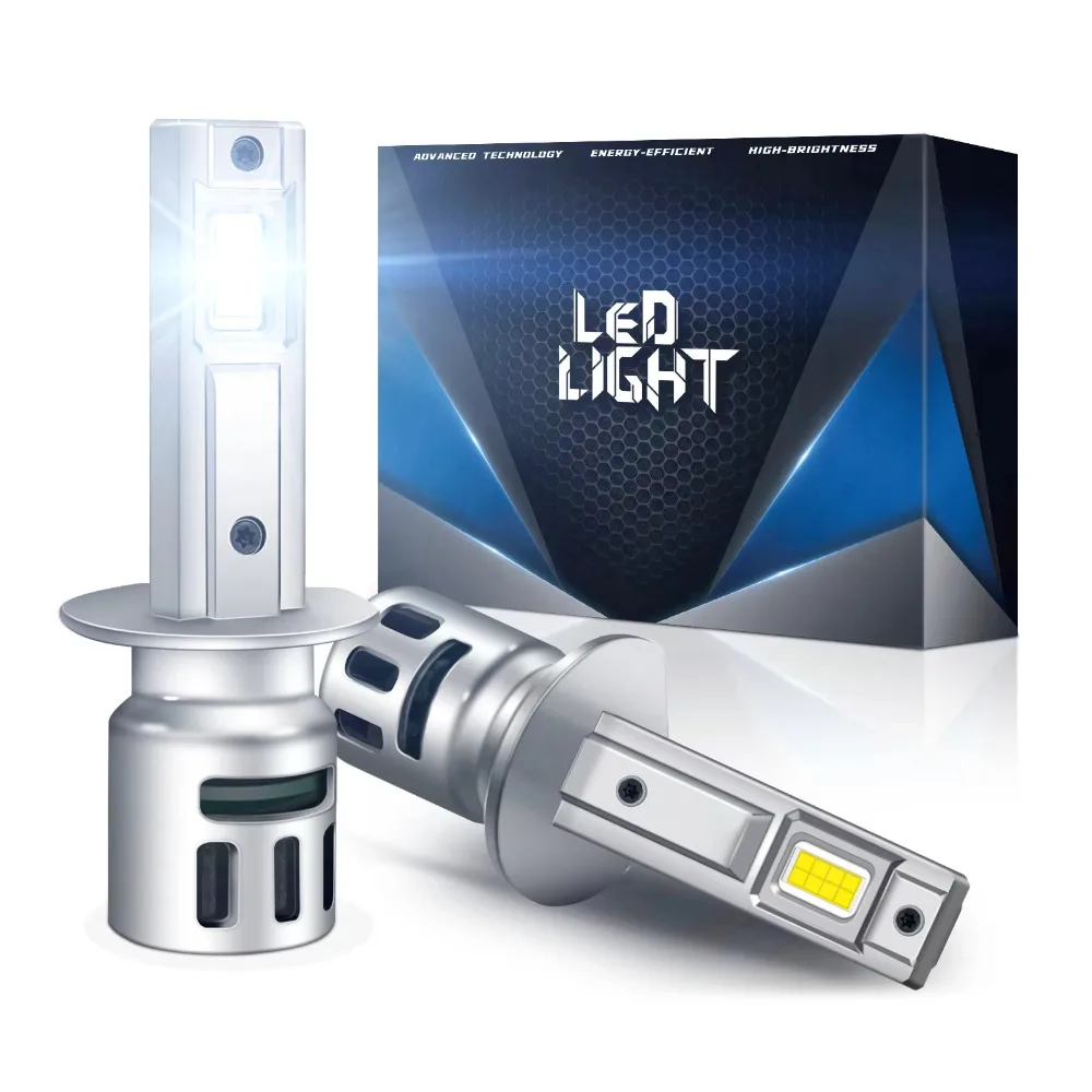 2 Stück CANBUS H1 LED-Scheinwerferbirne 30000LM 110W Hochleistungs-Auto-Nebelscheinwerfer 6500K 12V LED-Leuchten für Scheinwerfer Fahrlicht Tagfahrlicht