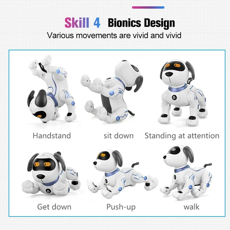 K16 RC Robot Electronic Dog Simulation Electronic Pets Programmable Smart Dancing Stunt Robot Dog RC Robotic Pets Toys Kids Gift