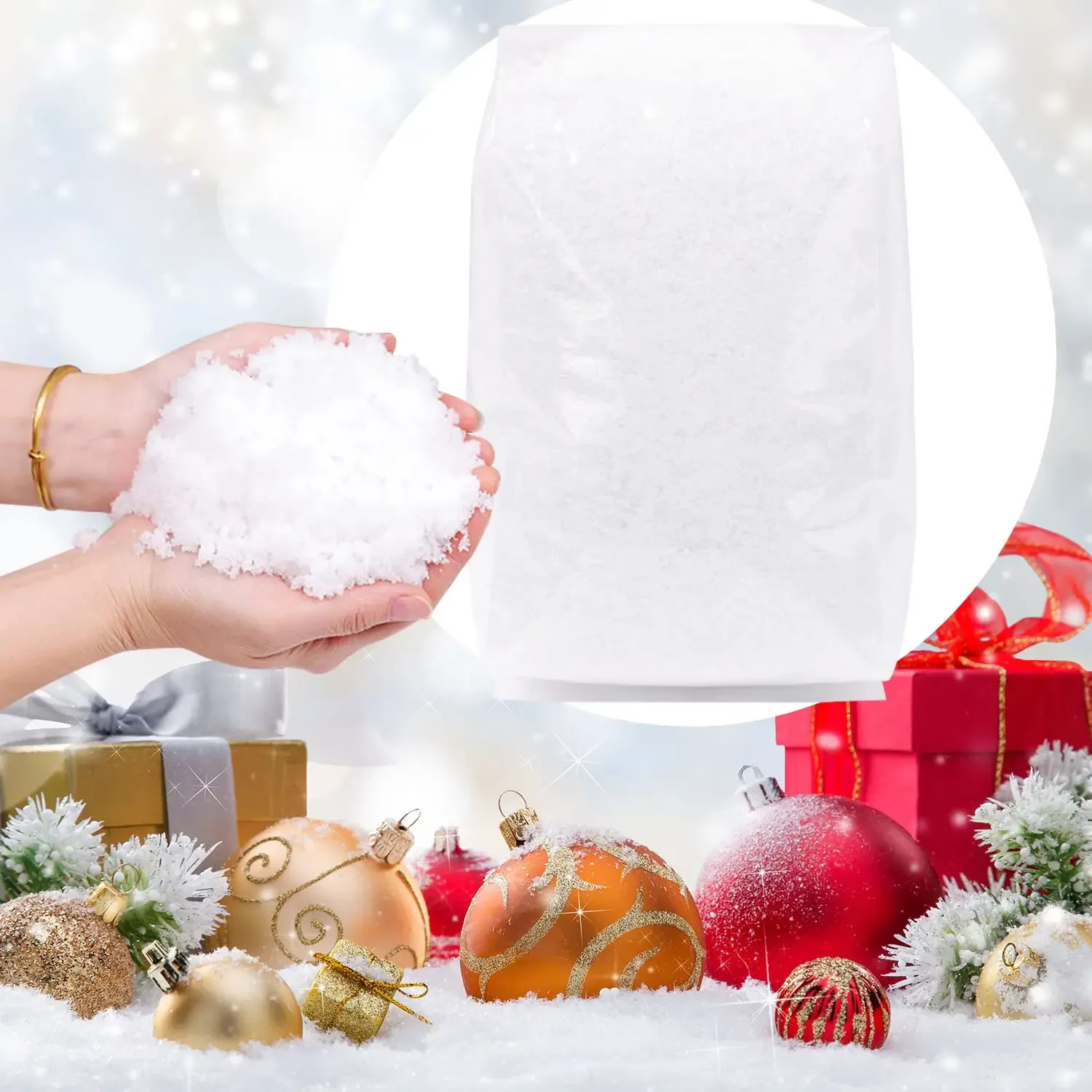 10-100g Fake Snow Decoration Artificial Snow Powder for Christmas Crafts Plastic Snowflakes Holiday Decor Winter Village Display