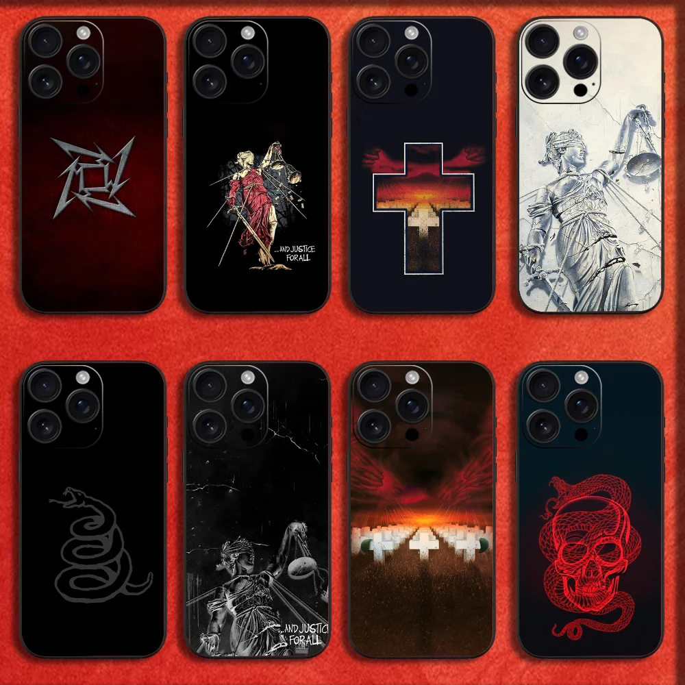 

Logo Music M-Metallica Album Phone Case For iPhone 16,15,14,13,12,11,Pro,XS,Max,XR,Plus,E,Mini Black Shockproof Cover