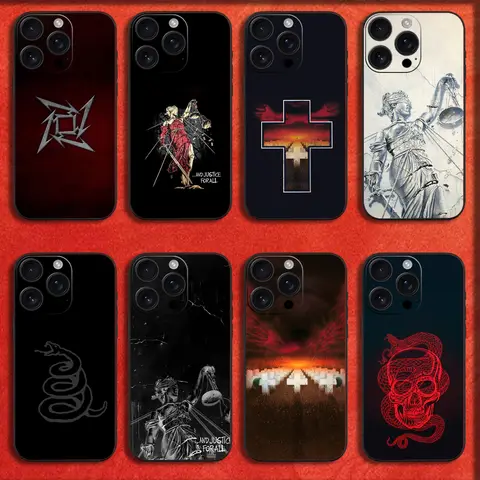 Logo Music M-Metallica Album Phone Case For iPhone 16,15,14,13,12,11,Pro,XS,Max,XR,Plus,E,Mini Black Shockproof Cover