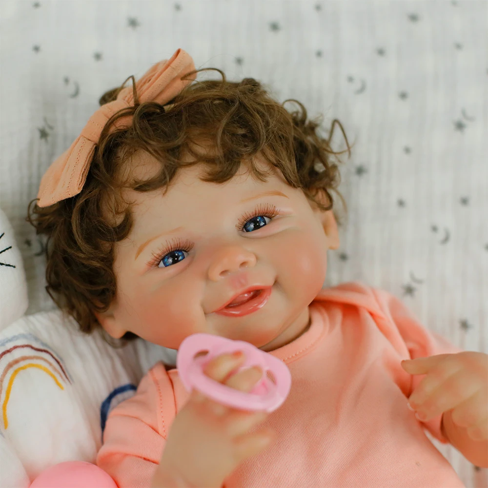 19 بوصة كامل الجسم سيليكون الفينيل تولد من جديد دمية Vivienne واقعية لمسة ناعمة اليد الجذور الشعر ثلاثية الأبعاد الجلد عالية الجودة هدايا عيد الميلاد