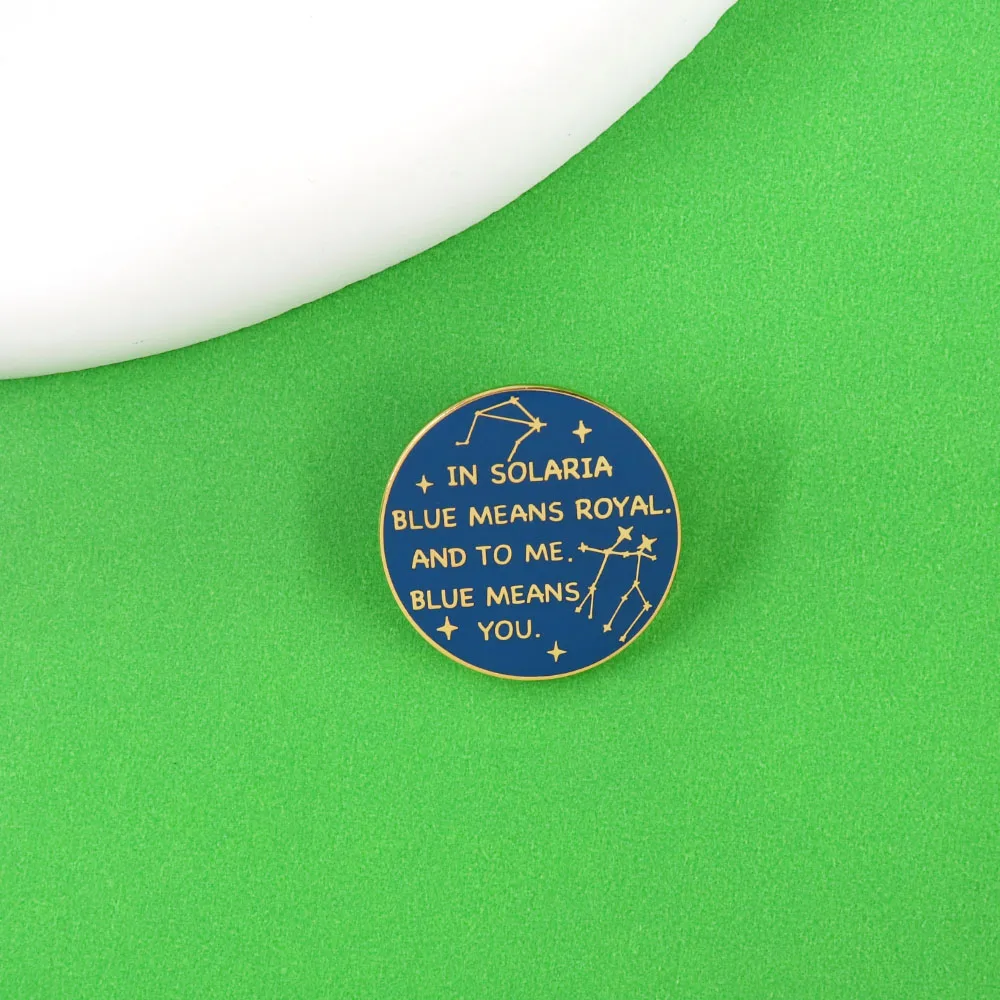 Zodiac Academy Badge To Me Blue Means You Lance Orion Lapel Pin Nerd Bookworm Gift Collection view 5