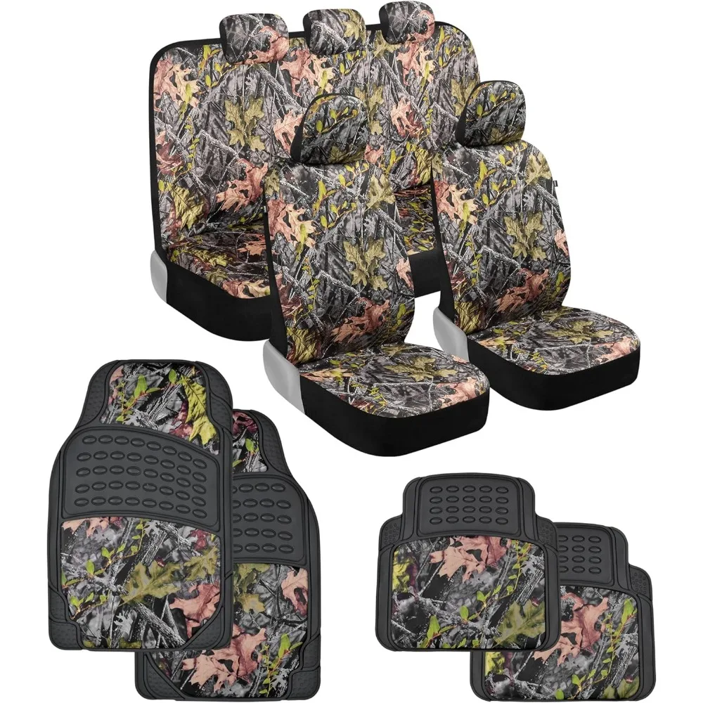 

Чехлы и коврики для автомобильных сидений с камуфляжным рисунком Green Forest — полный комплект защиты салона