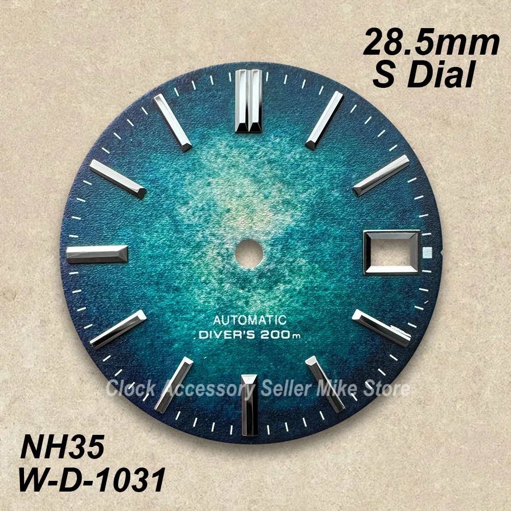 28.5mm S Logo NH35 Dial For NH35/NH36/4R/7S Movement Colorful 3D Printing High-Quality Red/Blue Watch Modification Accessories