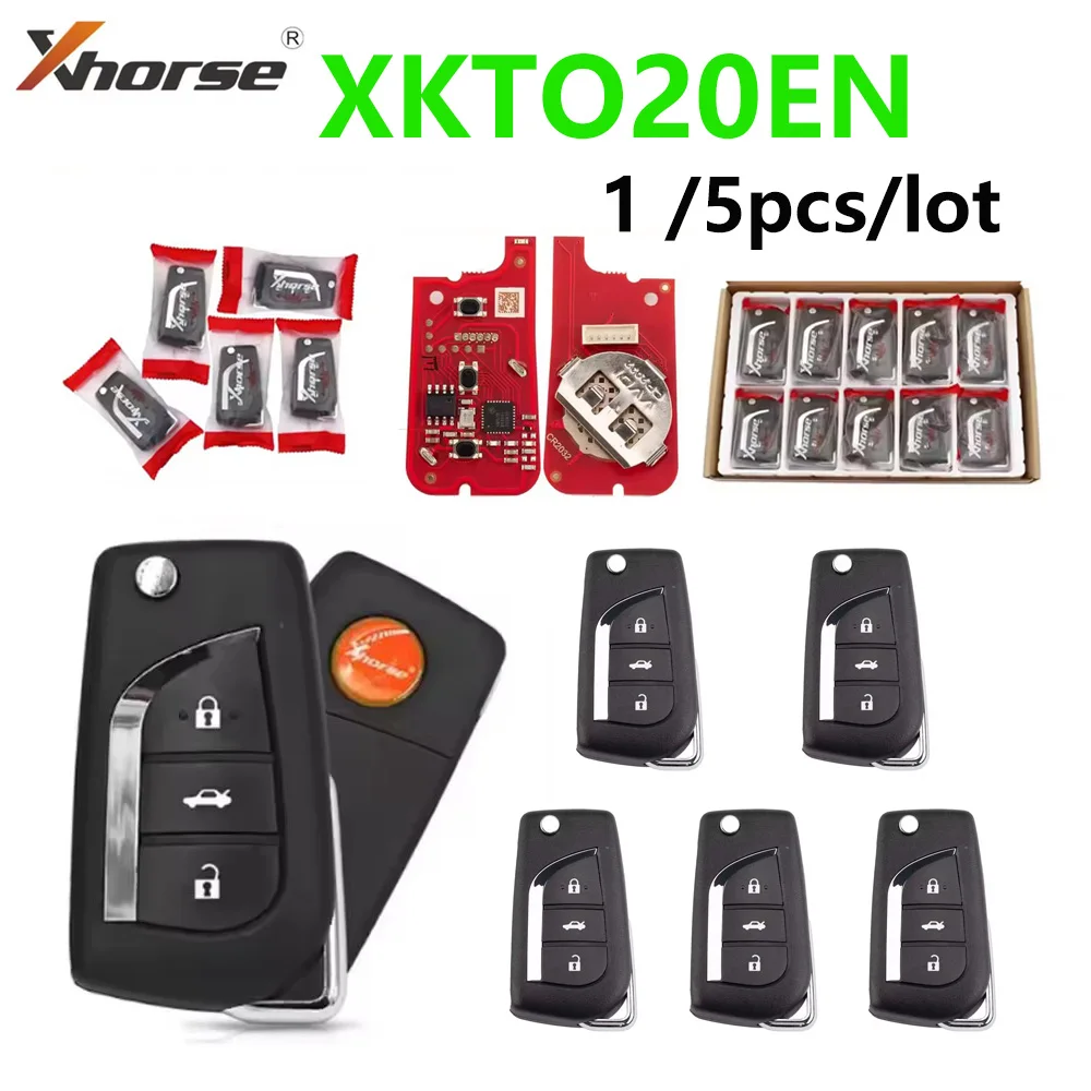 1/5pcs/lot XHORSE XKTO20EN XK Series for Toyota 2nd Generation Universal Smart Key 3 Buttons upgrade of XKTO00EN Remote Key