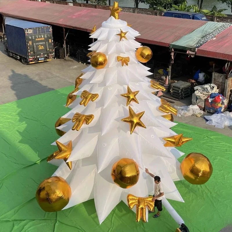 Nuovi stili Albero di Natale gonfiabile gigante da 20 piedi con confezione regalo a LED Ornamenti natalizi gonfiabili per decorazioni per feste in prato all'aperto