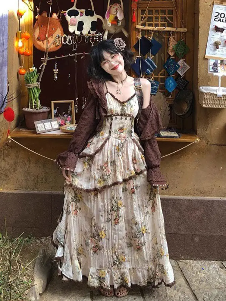 

Summer Set Two Piece for Women New High-end Advanced Designed Style Niche Temperature Irregular Suspender Dress + Cardigan