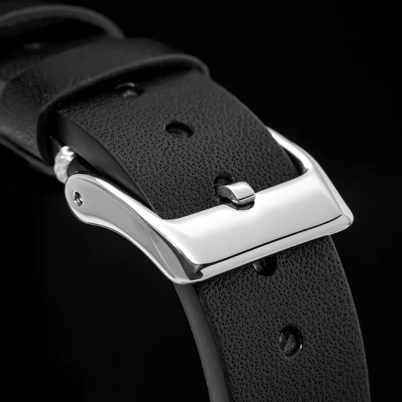 ساعة كوارتز رجالية من ثورن 36 ملم ساعة يد مربعة 100 متر مقاومة للماء مرآة ياقوت VD78