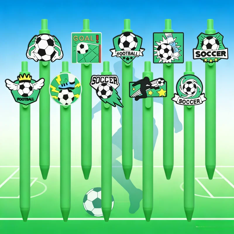 

5/15pcs football fun sports series ballpoint pen, push-action ballpoint pen, office and learning supplies