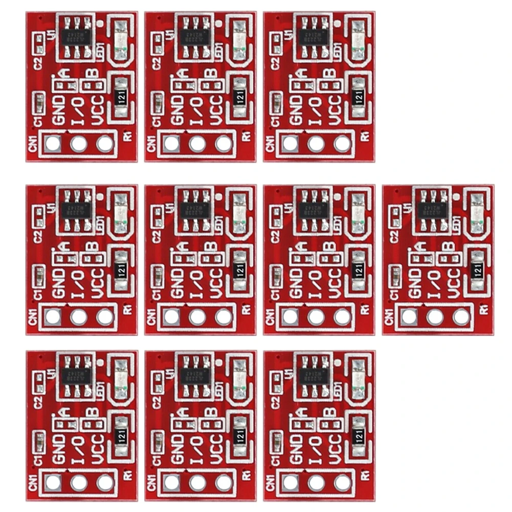 10pcs Ttp223 Touch Button Modular Self-Locking Micro Capacitive Switch Single Capacitive Switches Sensors Electrical Equipment