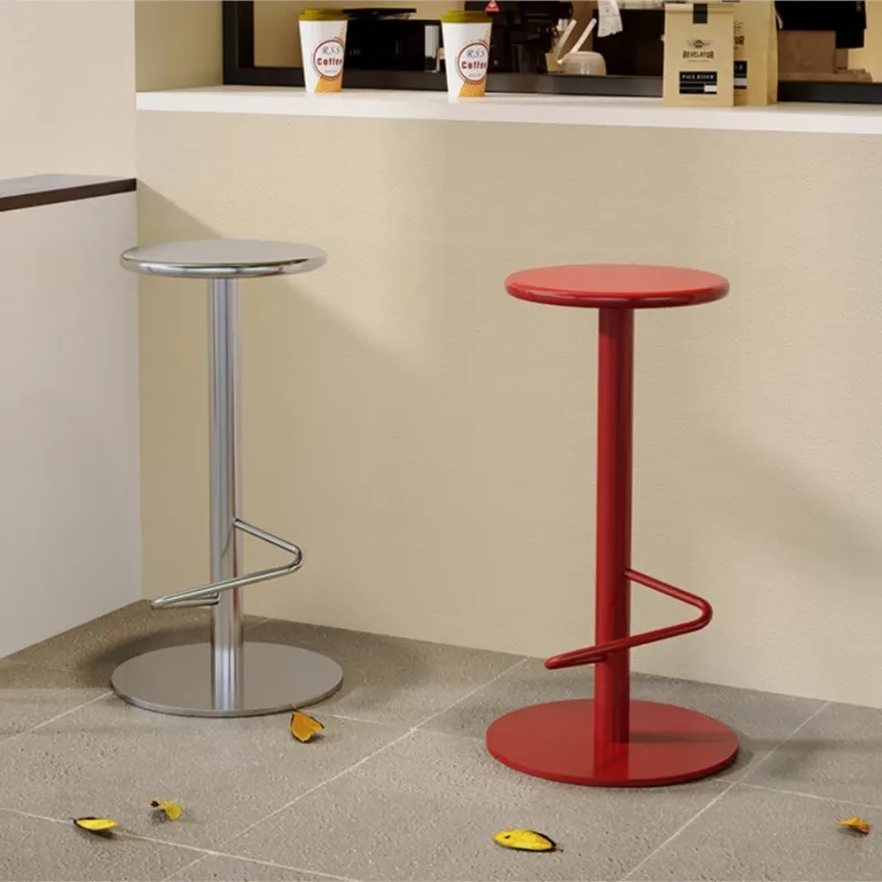 Colorful Outdoor Door Bar Chair High Stool Iron Home Simple Island Table Coffee Shop Bar Front Desk Furniture