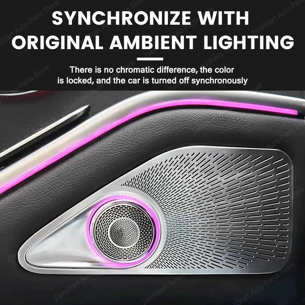 

W223 Rear Door Tweeter Car Rotating Treble Speaker Ambient Lighting For Mercedes Benz New S class S450L Speaker 64 Colors Led