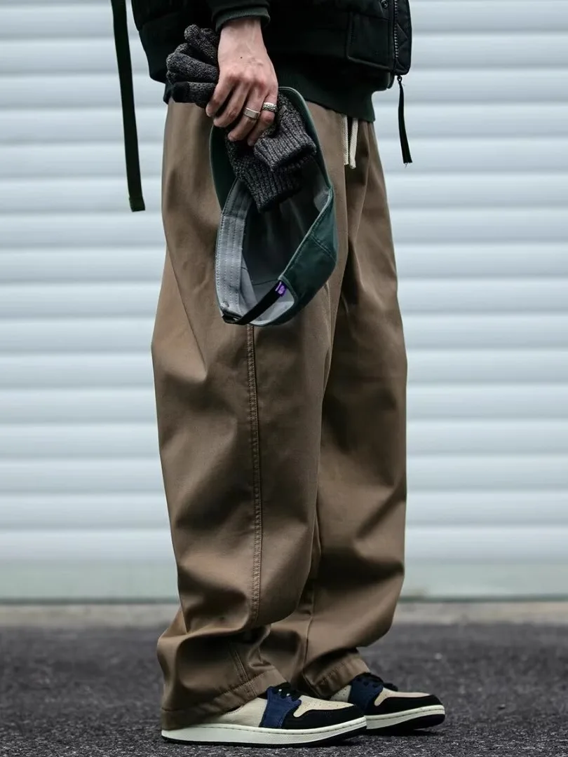 

plus Size American Casual Straight Leg Work Pants Men's Spring Autumn Wide Leg Long Trousers Retro Trendy Brand Youthful Ener...
