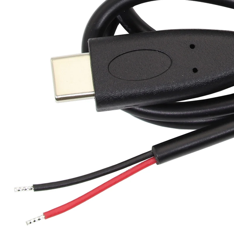 

1/2/5/10Pcs High quality Type C Male Plug to 2 Pin Bare Wire Open End Power Cord USB C Pigtail Cable Charging Connector 1M