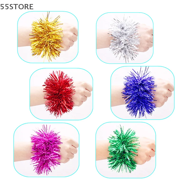 2Pcs 7 Styles Cheering Flower Ball Performance Dance Wrist Flower Pompoms Sports Games Bracelet Apply To Sports Game