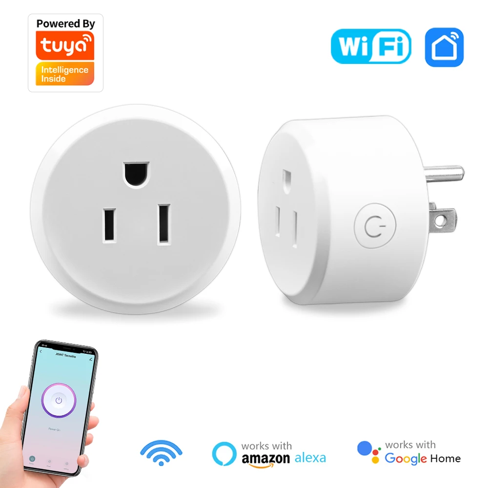 Tuya WiFi Smart Socket US Mini Plug 10A APP Remote Alexa Google Home Control Timer Voice Control Smart Home Power Socket