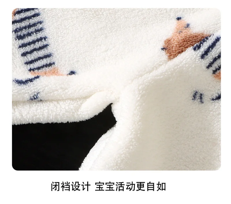 Kinder-Fleece-Wärmesets für den Winter, Jungen und Mädchen, mit zusätzlichem Samt-Mantel und Hose, 2-teiliges Outfit, Herbstmode, bedruckte Kinderkleidung, Anzüge, für Kinder von 2 bis 10 Jahren. – Detail 12